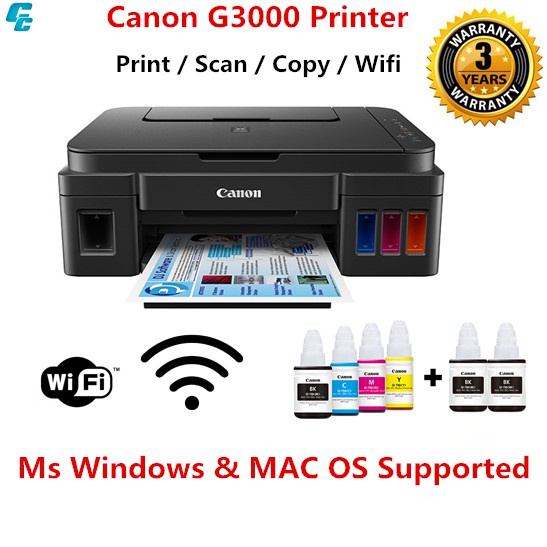 Canon G3000 A4 Wireless AllInOne Colour Printer Color Inkjet Printer