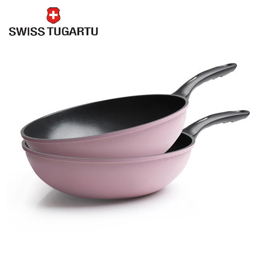 [Ocean Only] SWISS TUGARTU Diamond coating Wok 28cm + Wok28cm Shopee