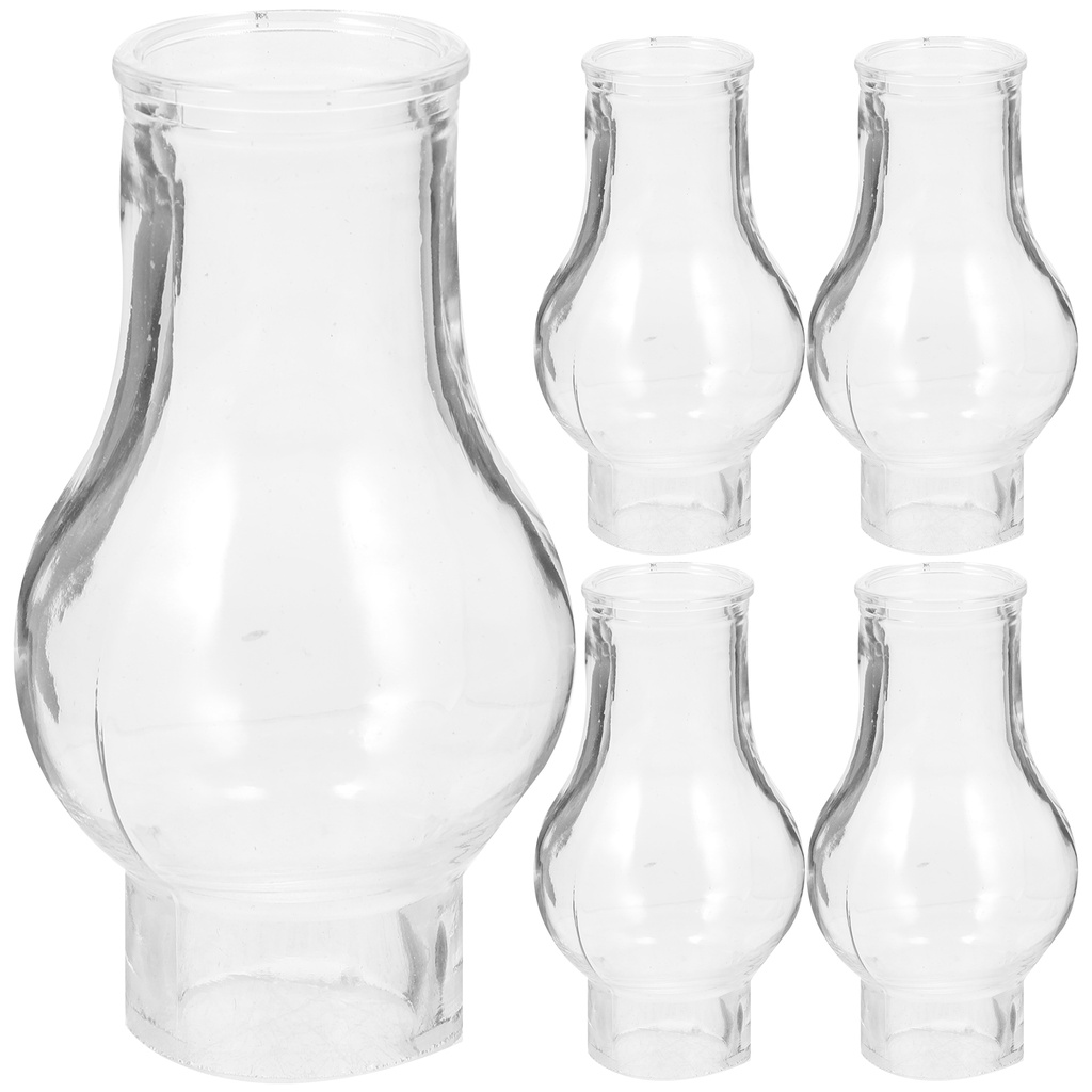 5pcs Oil Lamp Glass Chimneys Replacement Kerosene Lamp Shades Oil Lamp