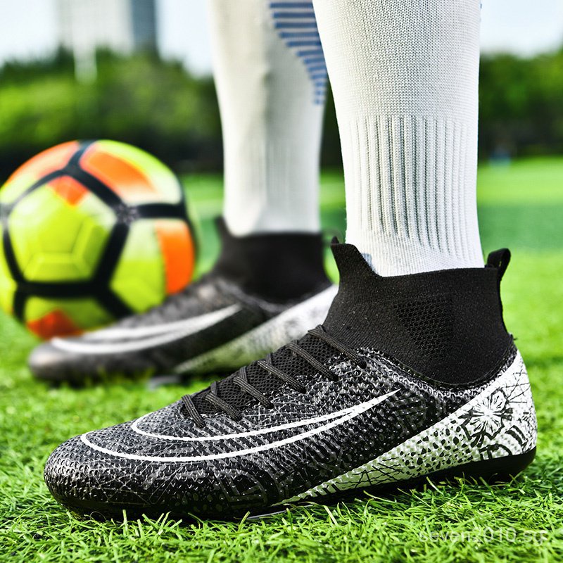 Ready Stock Large Size HighTop Football Boots AG Spike Teenagers/Adult