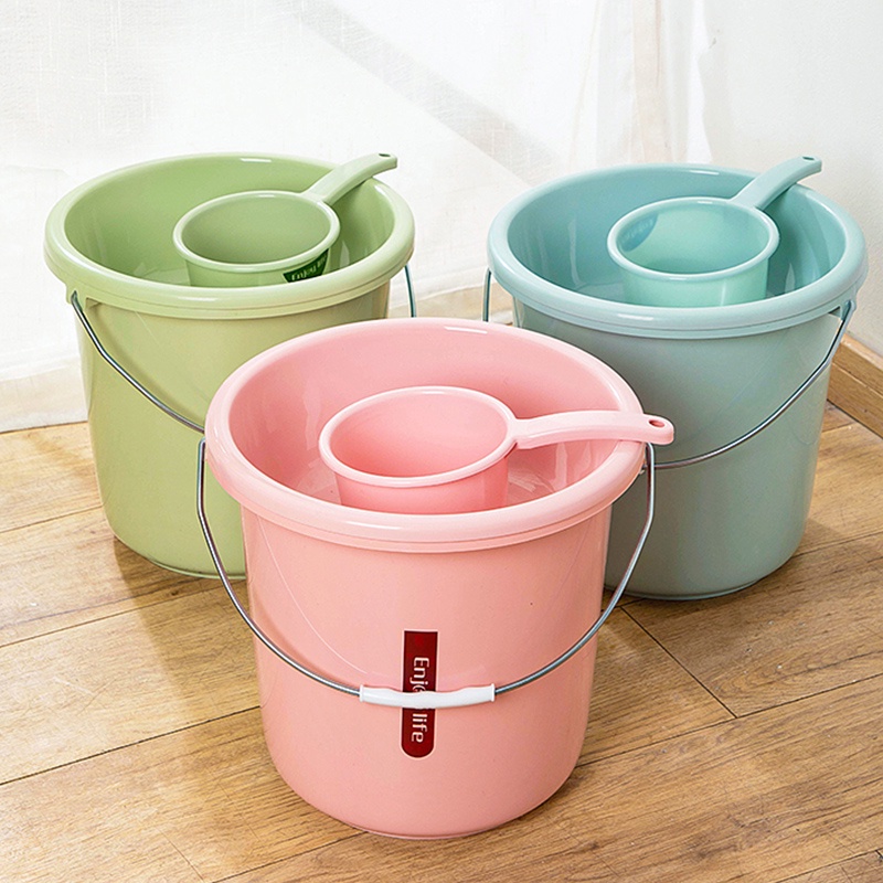 JUJIAJIA 3pcs Large Water Bucket Set Portable Student Dormitory