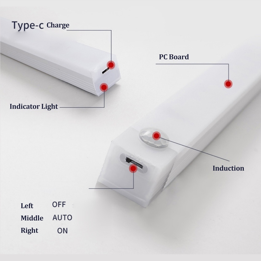 【Ready Stock】Vimite 20/30/50cm LED Motion Sensor Night Light USB