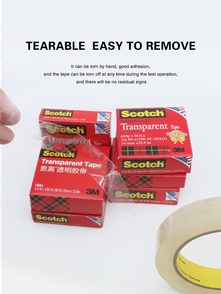 3M Scotch Transparent Tape 600 Tape 600P Ink Adhesion Test Tape Large