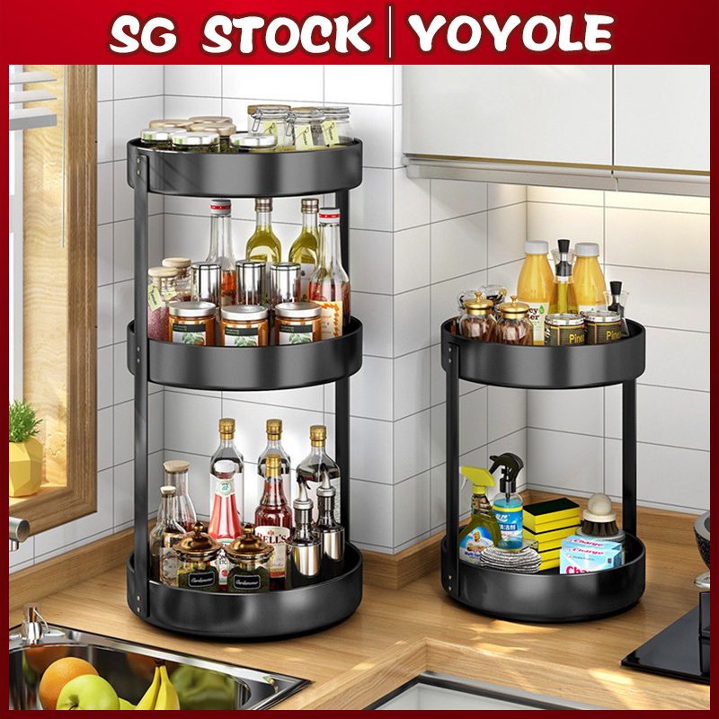 Kitchen 360 Rotating Spice Rack Organizer Lazy Susan Spice Container
