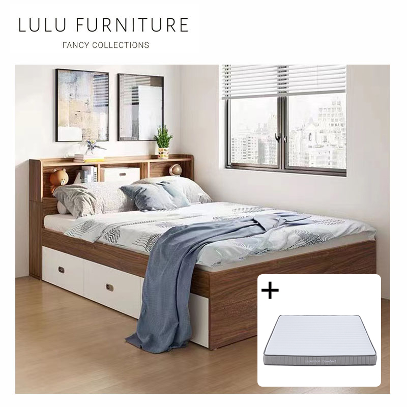 **Bundle DEAL** LUNA Storage Bed Frame with Headboard + LUANNA Comfort