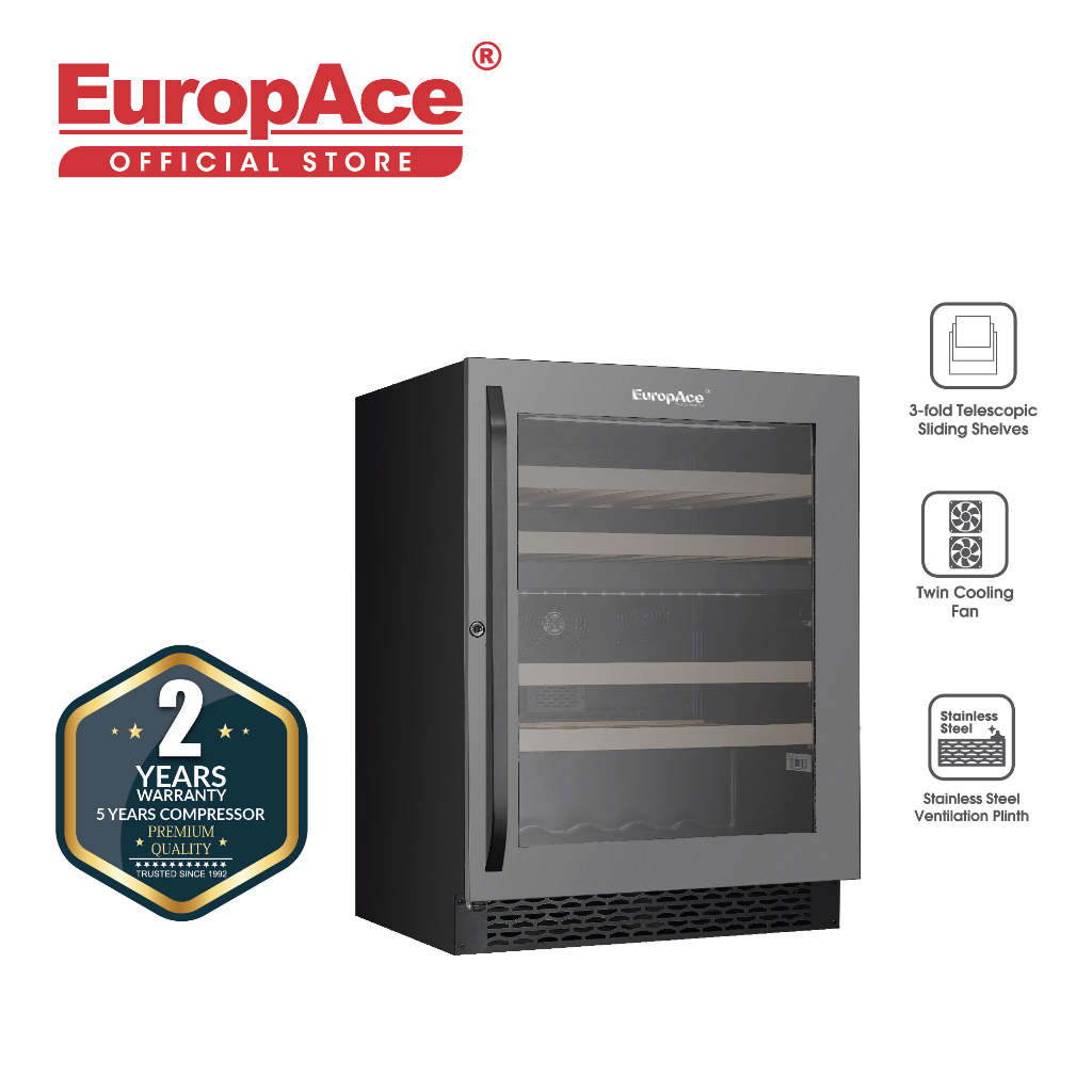 EuropAce 39 Bottles Signature Series (Black Finish) Wine Cooler EWC