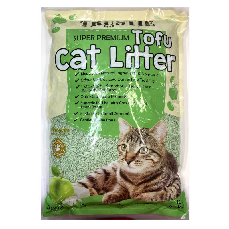 TRUSTIE Super Premium Cat Litter Tofu (Apple) 10L (4.5Kg) Shopee