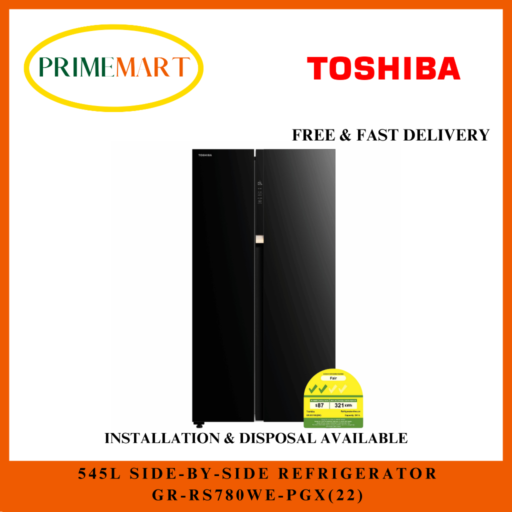 TOSHIBA GRRS780WEPGX(22) 545L SIDEBYSIDE REFRIGERATOR 2 YEARS