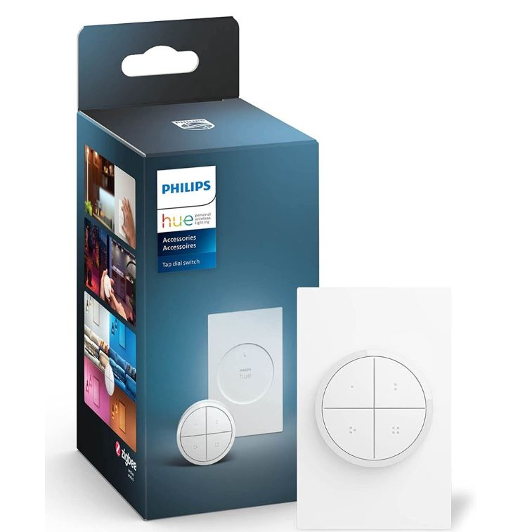Philips Hue Wall Tap Dial Light Switch, Installation-Free, Smart Home