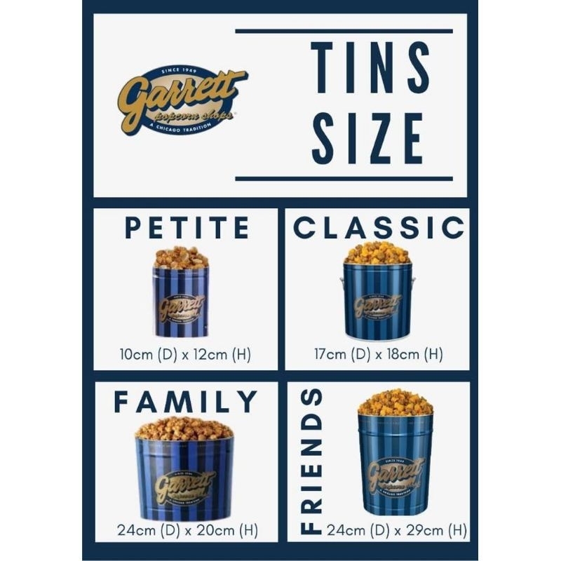 Garrett popcorn tin cinema snacks popcorn assorted flavoured snacks