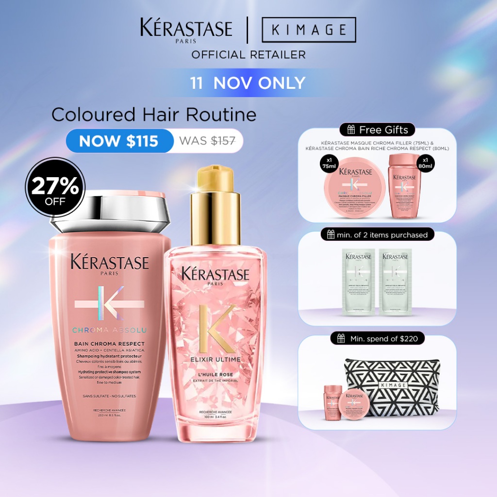 Kerastase Coloured Hair Routine Bain Chroma Hydrate and Elixir Ultime