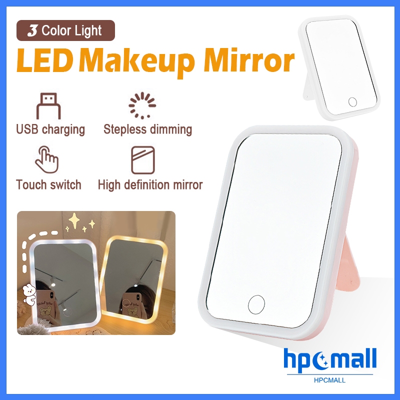 【SG Stock】Mirror USB Charging Fashion LED Vanity Mirror with Light with Adjustable 3 tone Led