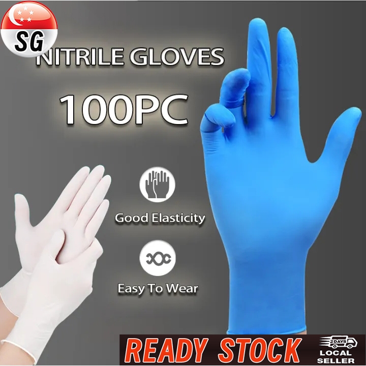 SG [Ready Stock] Premium Gloves Disposable Nitrile Gloves Powder Free