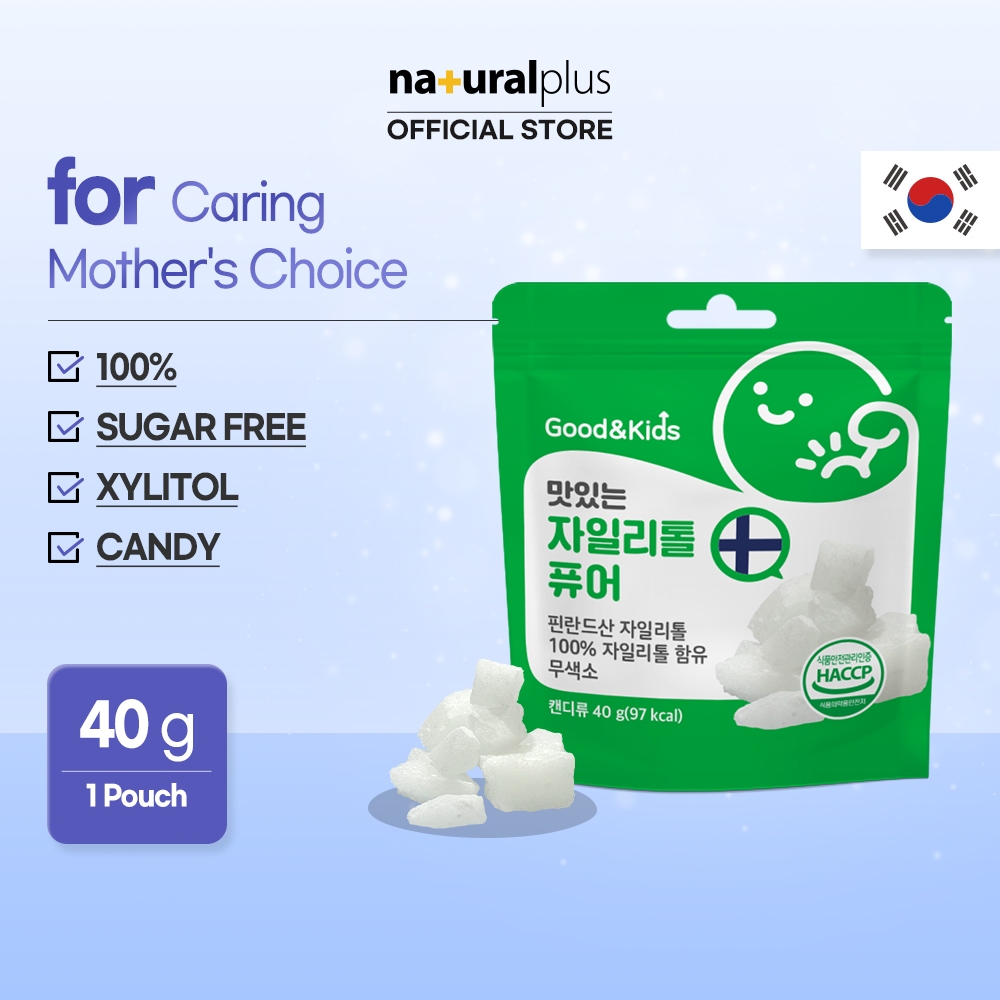 NATURALPLUS Korea Good&Kids Delicious Sugar Free Xylitol Pure, 100 Finnish Xylitol Candy