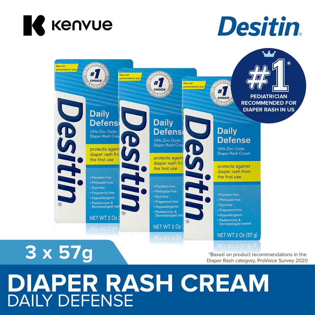 [Bundle of 3] Desitin Daily Defense Diaper Rash Protection Cream