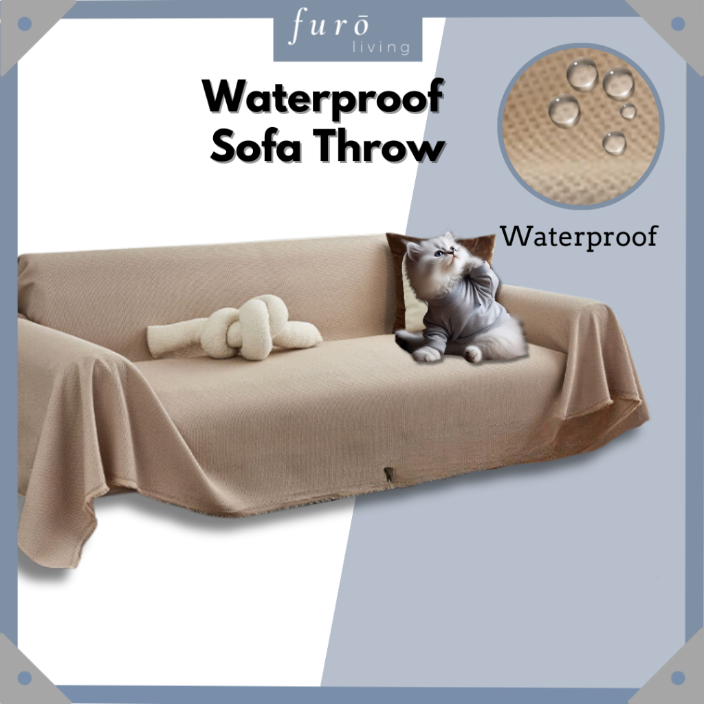 🇸🇬 Waterproof Wrinkle Free Sofa Throw Blanket Sofa Cover Anti Slip