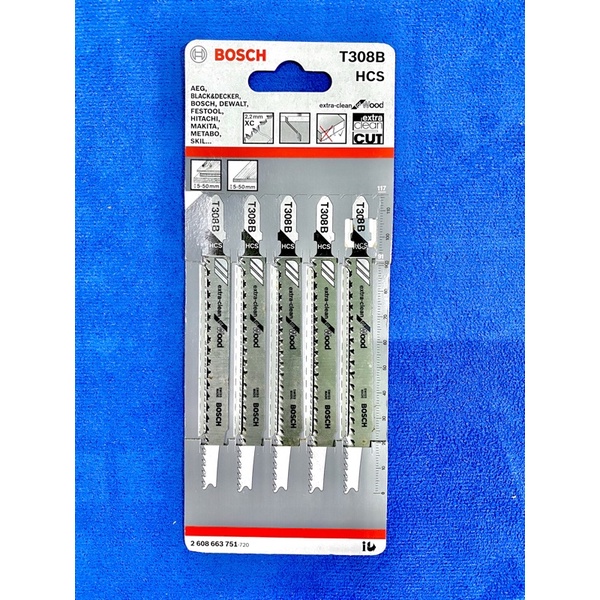 ใบเลื่อยจิ๊กซอว์BOSCH T 308 B EXTRA-CLEAN FOR WOOD 2608663751 | Shopee