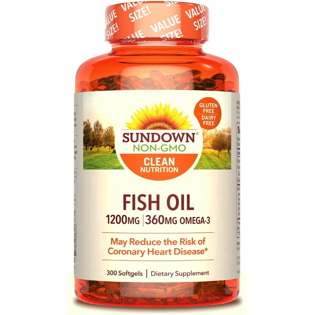 Sundown®, FISH OIL 1200 MG, 360 MG OMEGA3, Softgels Shopee Thailand