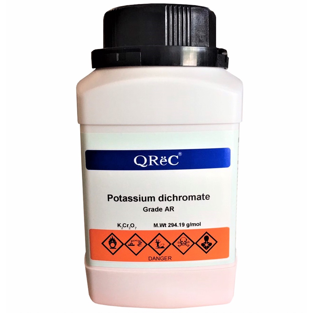 (P5082) สารเคมี Potassium dichromate, AR (500g) ยี่ห้อ Qrec Shopee