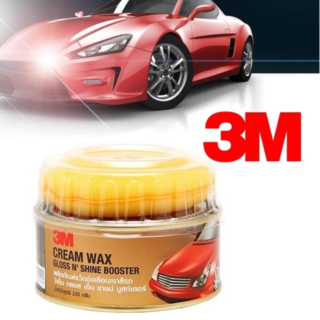 3M ผลิตภัณฑ์แว๊กซ์เคลือบเงาสีรถ ขนาด220 กรัม Cream Wax Gloss N’ Shine