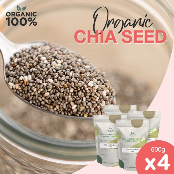 Organic Chia Seed (Bulk Pack) 500gram X 4 (2000g) Shopee Thailand