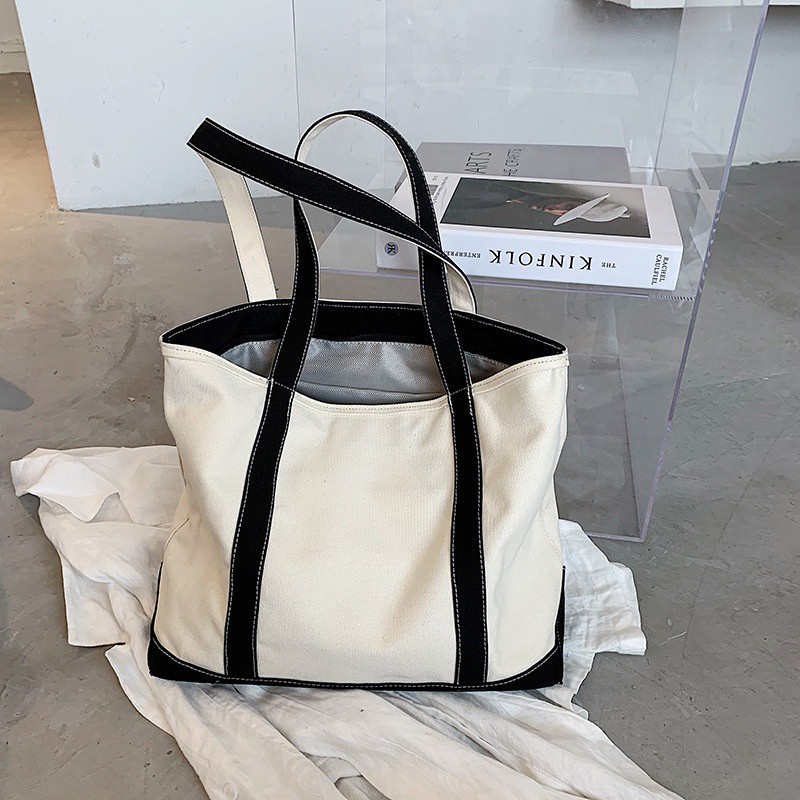 BIGC ใหม่เรียบง่ายความจุขนาดใหญ่หญิงกระเป๋าแบบพกพา tote bag Shopee