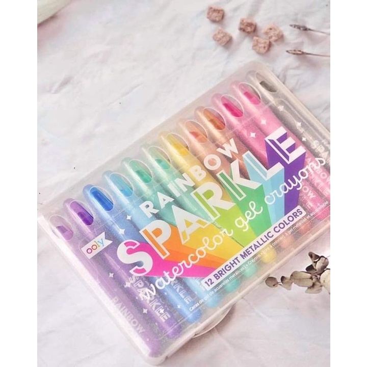 Ooly Rainbow Sparkle Watercolor Gel Crayons สีเทียนเนื้อเจล ระบายน้ำได้