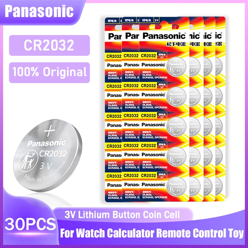 30pcs Panasonic CR2032 CR 2032 DL2032 ECR2032 BR2032 3V Lithium Battery