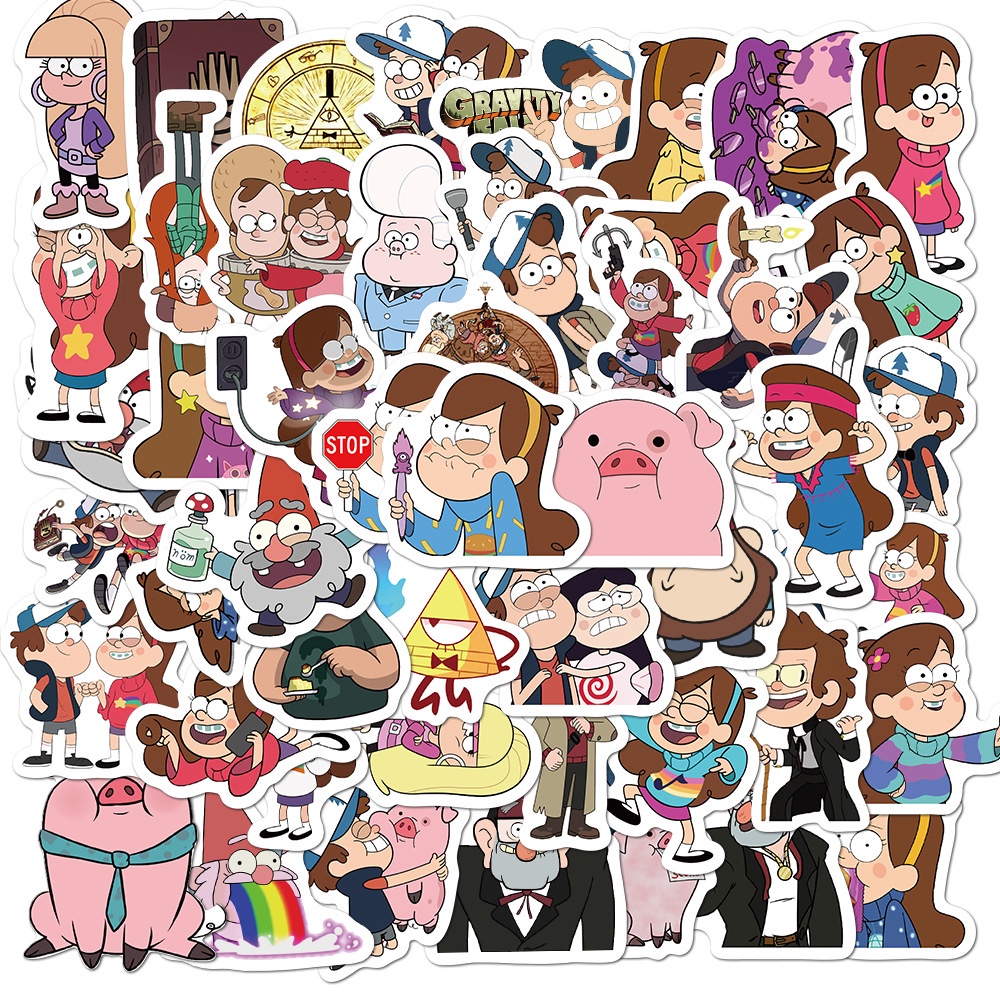 50PCS Cartoon Gravity Falls Stickers Waterproof Skateboard Guitar