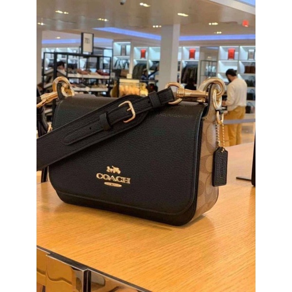 Coach COACH SMALL JES MESSENGER WITH SIGNATURE CANVAS STRAP Shopee