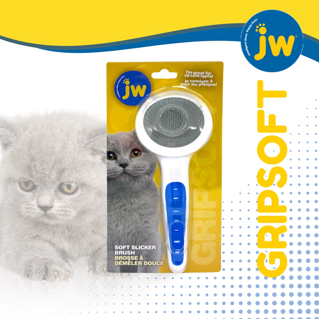 JW PET Cat Slicker Brush เจดับบลิวเพ็ท แปรงสลิคเกอร์แมว Shopee Thailand
