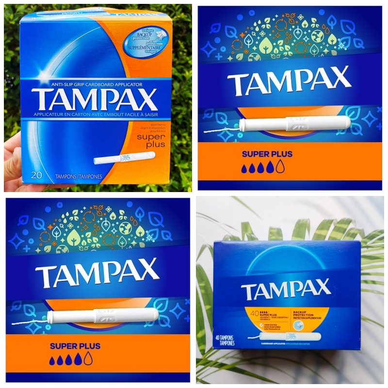(Tampax®) Cardboard Super Plus Tampons 20, 40 Count ผ้าอนามัยแบบสอด สำหรับวันมามาก ปราศจากน้ำหอม
