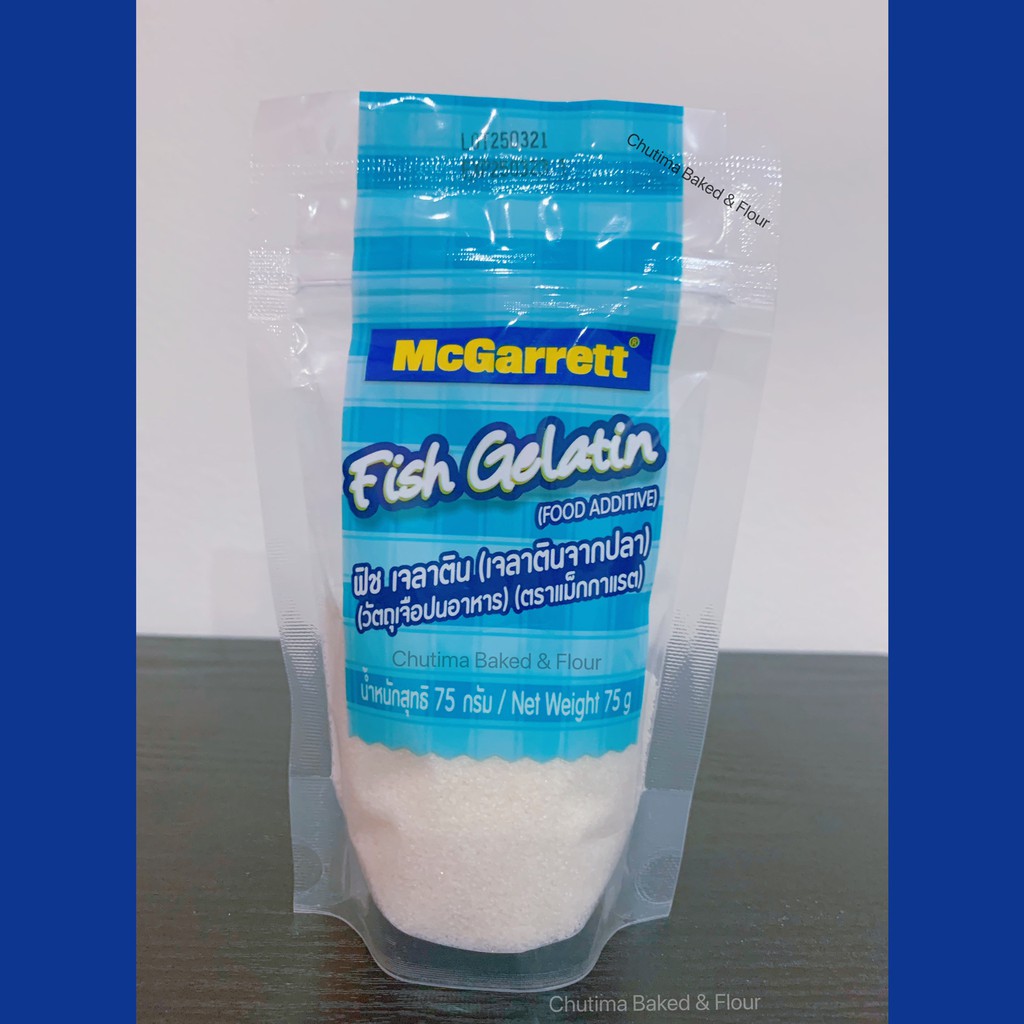 McGarrett Fish Gelatin 75g. เจลาติน เจลาตินจากปลา 100 เจลาตินผง ขนาด