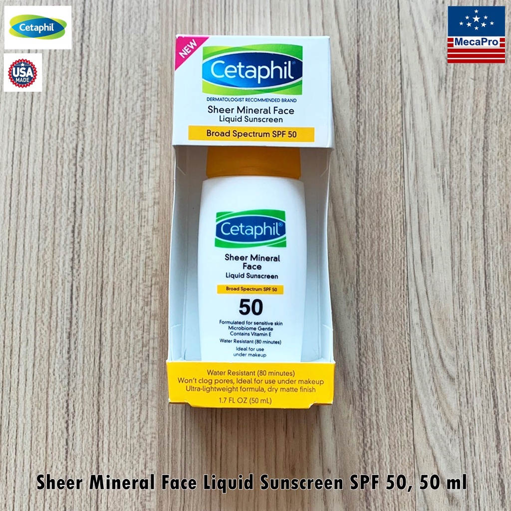 Cetaphil® Sheer Mineral Face Liquid Sunscreen SPF 50, 50 ml เซตาฟิล