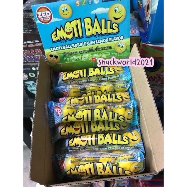หมากฝรั่ง รสผลไม้ รูปต่างๆ ตรา ZED CANDY (24 ชิ้น) Emoji, Terror eyes