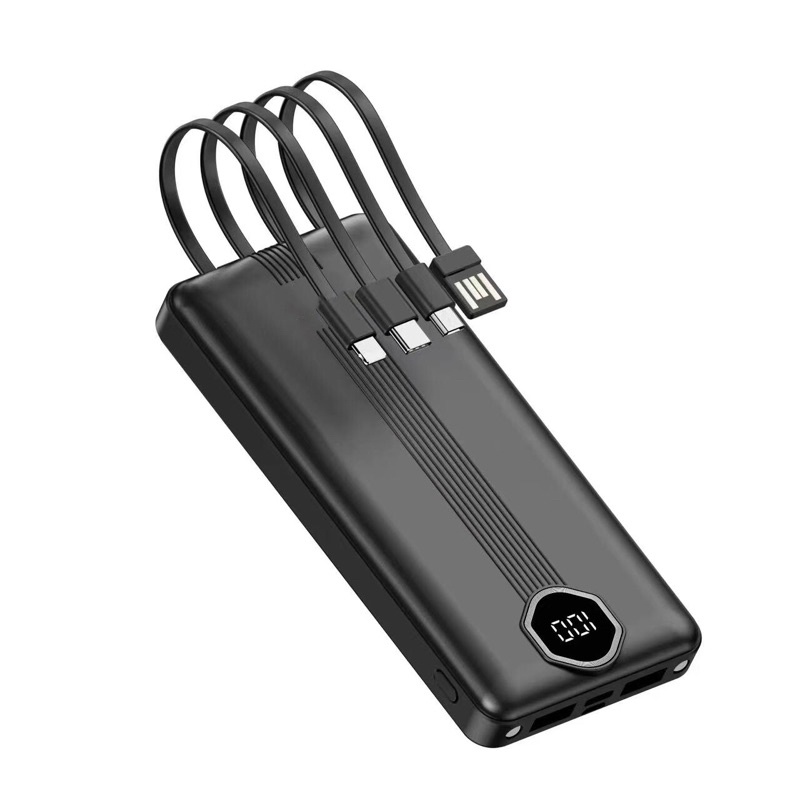 แบตสำรอง Power Bank 30000 mAh รุ่นE40 แถมซองใส่ แบตสำรอง มีสายในตัว4ห้ว