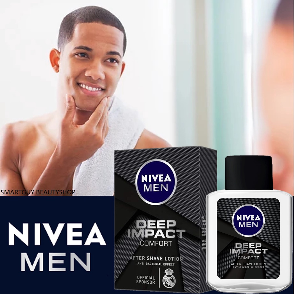 NIVEA MEN DEEP IMPACT AFTER SHAVE LOTION 100ml. โลชั่นบำรุงผิวหลังการ
