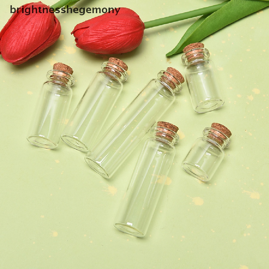 BGTH 10PCS Mini Glass Bottles with Cork Stopper Clear Bottle Vial
