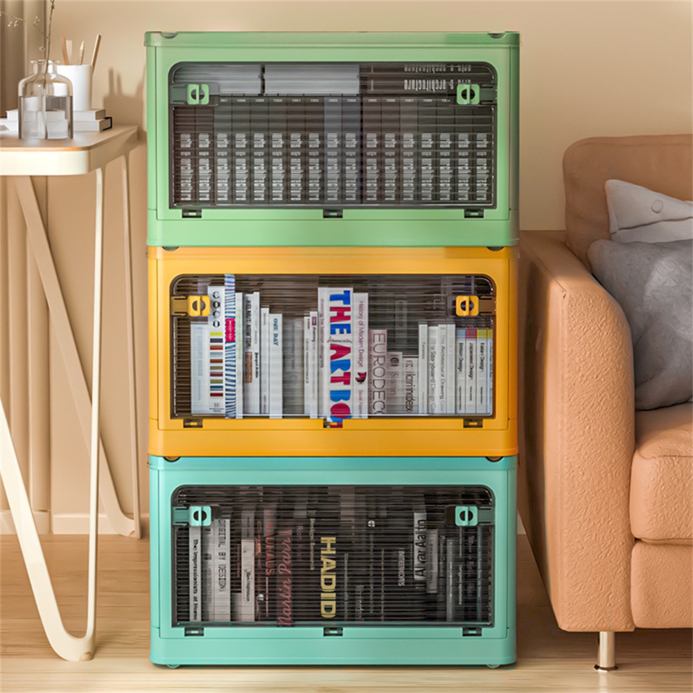 Foldable Book Storage Organizer With Pulleys Movable Desktop Stationery