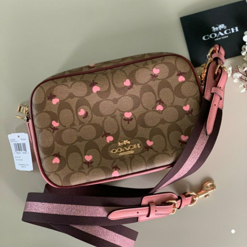 JES CROSSBODY IN SIGNATURE CANVAS WITH HEART FLORAL PRINT (COACH C3239