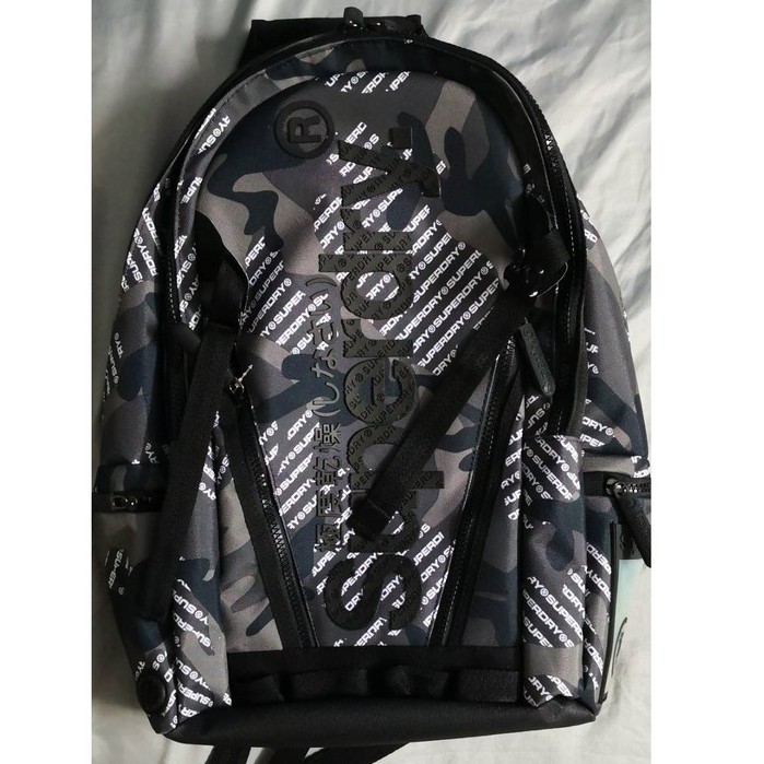 กระเป่าเป้ Superdry Camo Logo Tarp Backpack Grey พร้อมส่ง Shopee Thailand