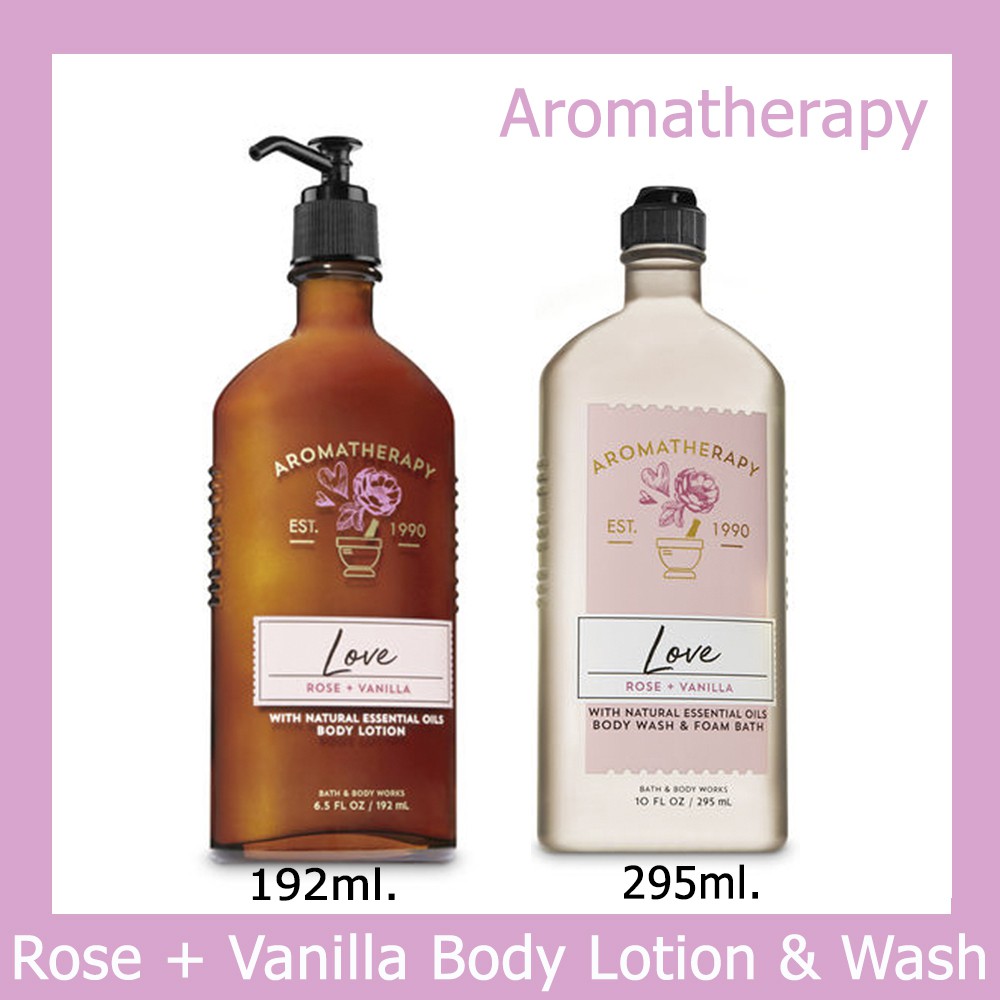 Bath and Body Works Aromatherapy Love Rose & Vanilla Body Lotion and