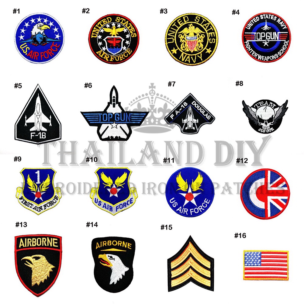 ตัวรีดติดเสื้อ งานปัก ทหารอากาศ ชุดนักบิน สัญลักษณ์ ทหาร US Air Force
