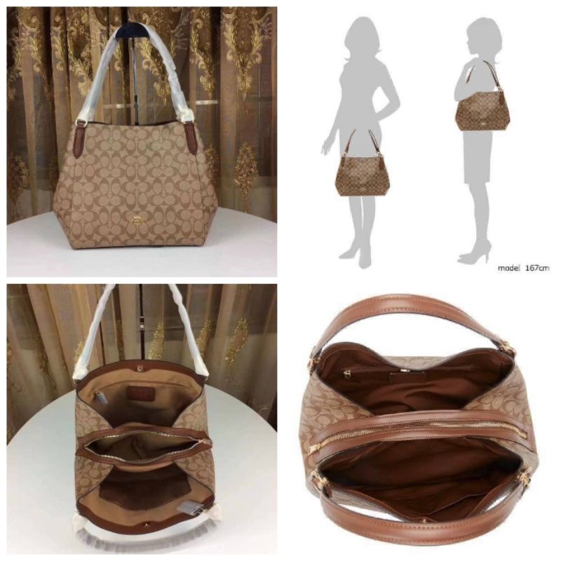 Coach HALLIE SHOULDER BAG IN SIGNATURE CANVAS Shopee Thailand