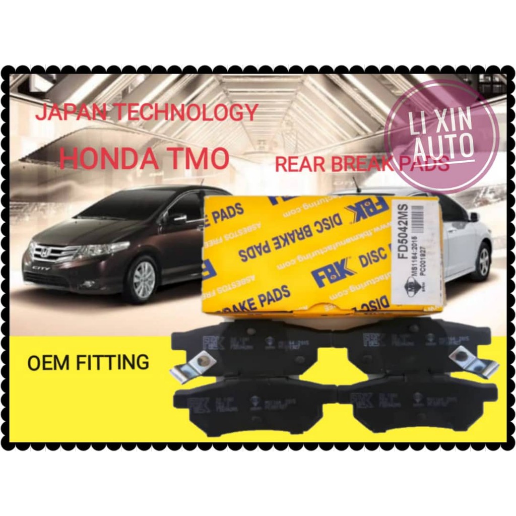 แผ่นดิสก์เบรกหลัง สําหรับ HONDA CITY TMO 20082013 FBK BRAND FD 5042 MS Shopee Thailand