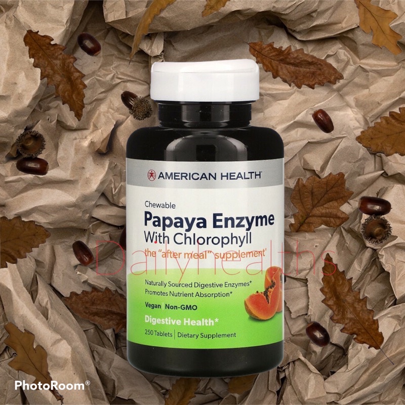 American Health, Papaya Enzyme with Chlorophyll, 250 Chewable Tablets