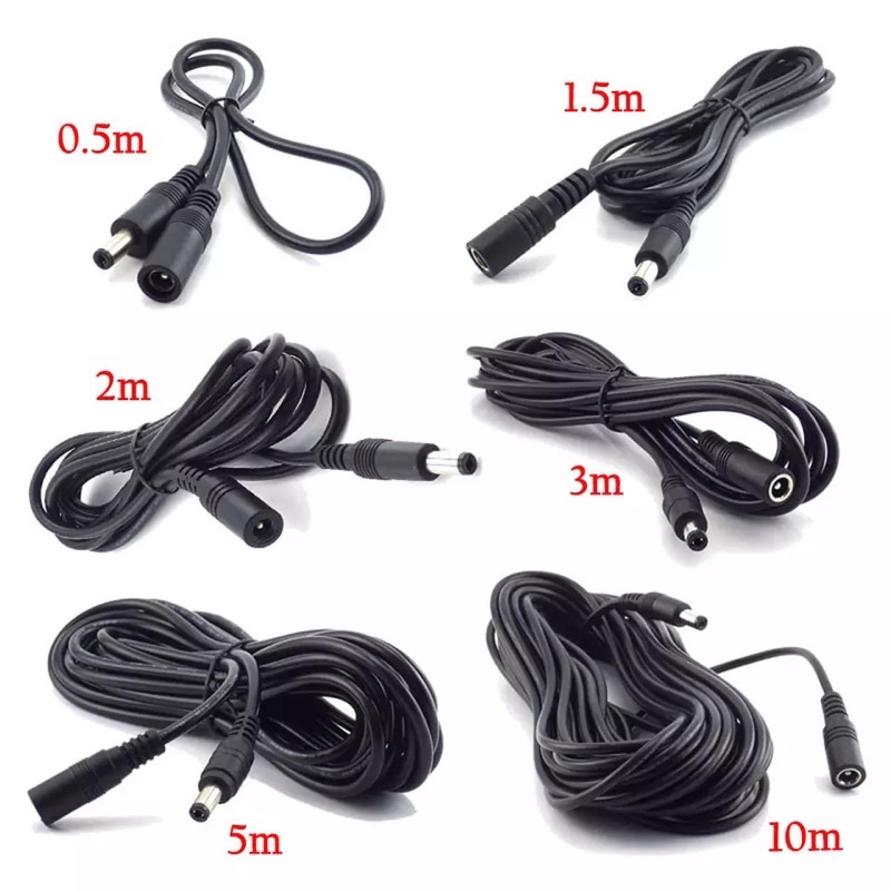 DC 12V Power Adapter Extension Cable 5.5*2.1 มม.ชายหญิงสายไฟขยาย 1M 3M