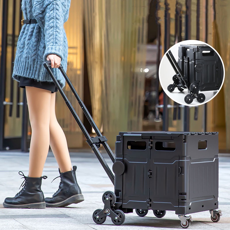 Camping Trolley Multifunction Folding Shopping Vehicle Things Storage