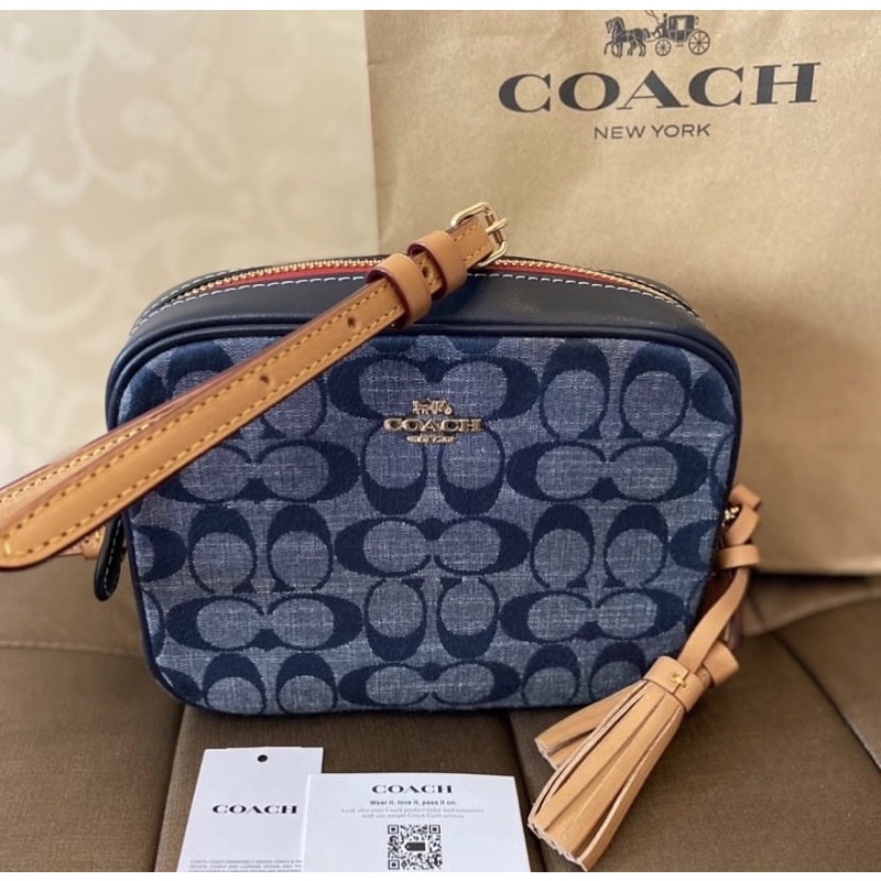 Coach denim camera bag ทรงกล่อง รุ่นใหม่ Shopee Thailand