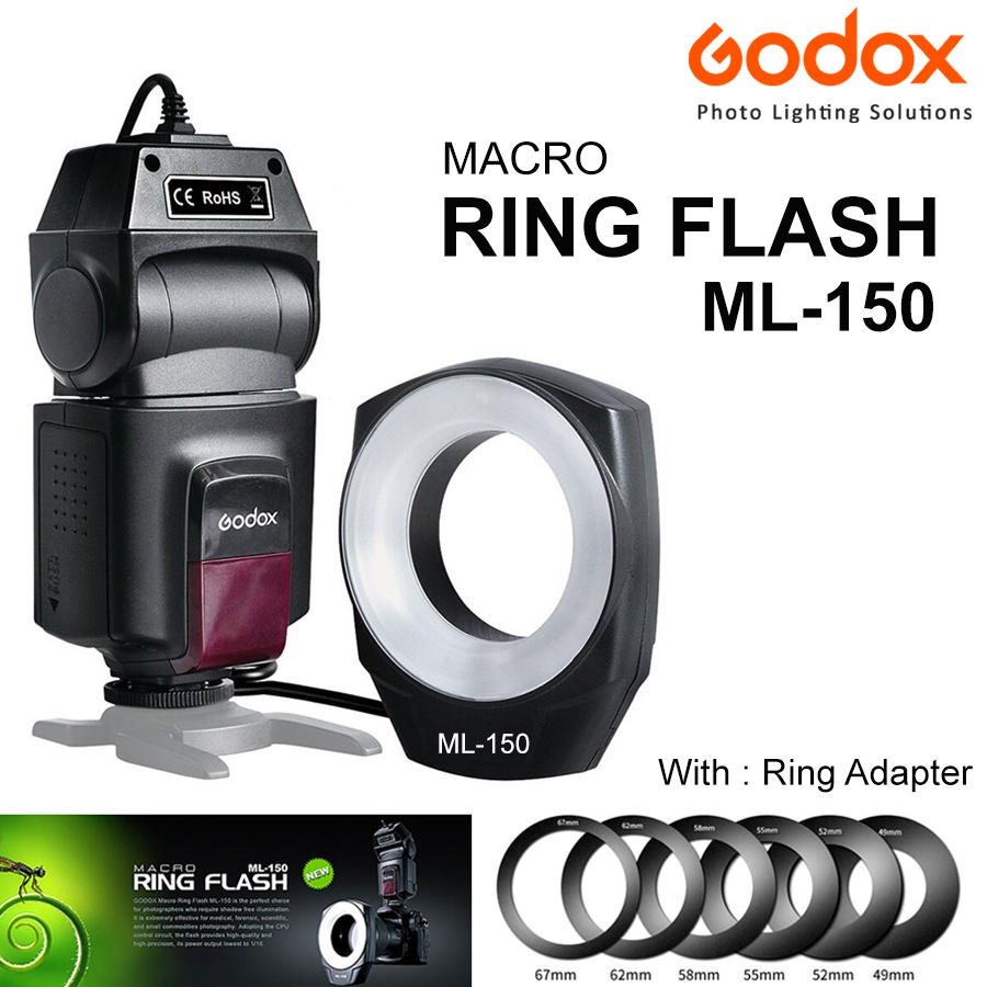 Godox ML150 Macro Ring Flash สำหรับกล้อง Canon/Nikon Shopee Thailand